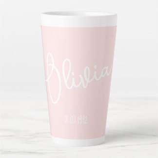 Gepersonaliseerde Mug Naam Blush Pink Latte Mok
