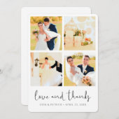 Gepersonaliseerde Multi Foto Collage Bruiloft Bedankkaart (Voorkant / Achterkant)