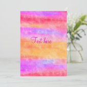 Gepersonaliseerde Multi Kleur Aquarel Uitnodiging (Staand voorkant)