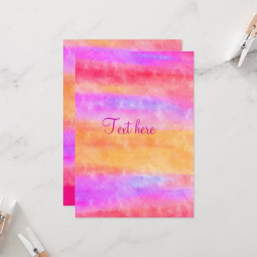 Gepersonaliseerde Multi Kleur Aquarel Uitnodiging (Voorkant / Achterkant in situ)