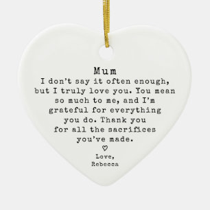 Gepersonaliseerde Mum Gift Minimal Christmas Keramisch Ornament