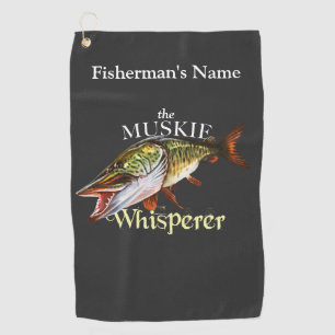 Gepersonaliseerde muskie fluisteraar donker Gevist Golfhanddoek