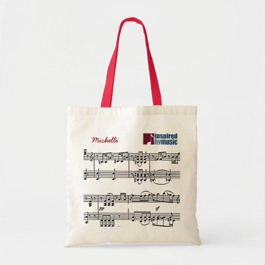 Gepersonaliseerde muziek geïnspireerd tote bag (Voorkant)