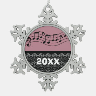 Gepersonaliseerde muziek Gift Band Choir Tin Sneeuwvlok Ornament