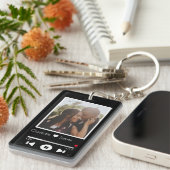 Gepersonaliseerde muziek speler foto sleutelhanger (Voorkant Rechts)