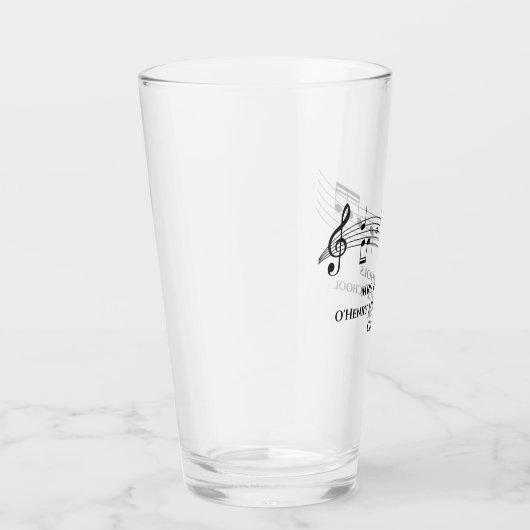 Gepersonaliseerde muziekleraar Muzikale noten Glas (Rechts)