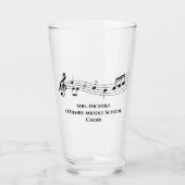 Gepersonaliseerde muziekleraar Muzikale noten Glas (Voorkant)