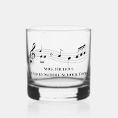 Gepersonaliseerde muziekleraar Muzikale noten Whisky Glas (Voorkant)