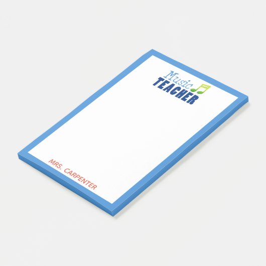 Gepersonaliseerde muziekleraar post-it® notes (Schuin)