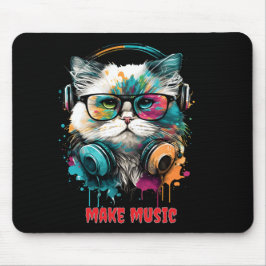 Gepersonaliseerde Muziekliefhebber Cat Mouse Pad Muismat