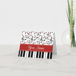 Gepersonaliseerde muzieknoot Piano Notitiekaarten