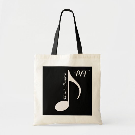 gepersonaliseerde muzieknotitie tote bag (Voorkant)