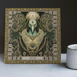 Gepersonaliseerde mystieke pauw met juwelen pracht tegeltje