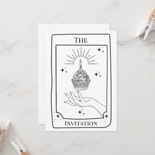 Gepersonaliseerde mystieke zwart wit tarot Kaart (Voorkant / Achterkant in situ)