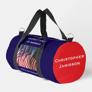 Gepersonaliseerde naam 250ste Jubileum USA Flags Plunjezak