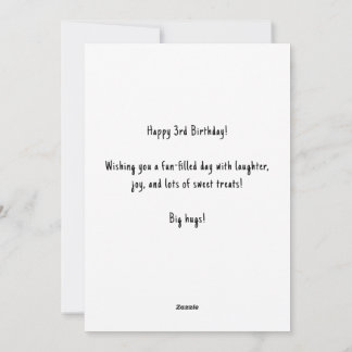 Gepersonaliseerde Naam 3e Verjaardag Cake Kaart