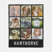 Gepersonaliseerde naam 9 Fotocollage Fleece Deken (Voorkant)