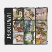 Gepersonaliseerde naam 9 Fotocollage Fleece Deken (Voorkant (Horizontaal))