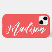 Gepersonaliseerde naam Aangepaste naam Koraal Verj Case-Mate iPhone Case (Achterkant (horizontaal))