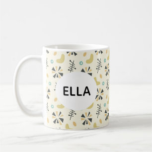 Gepersonaliseerde naam Abstract Retro 1950s Koffiemok