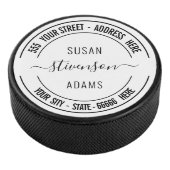 Gepersonaliseerde Naam Adres Aangepaste Tekst Hock Hockey Puck (3/4)