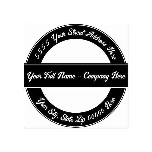 Gepersonaliseerde Naam Adres Kleur Ronde Rubber St Rubberstempel (Afrduk)