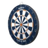 Gepersonaliseerde naam Afstuderen Cadeaus | Blauw Dartbord (Voorkant Rechts)