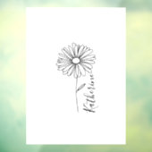 Gepersonaliseerde naam April daisy Geboorte Bloem Raamsticker (Vel 3)
