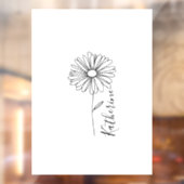 Gepersonaliseerde naam April daisy Geboorte Bloem Raamsticker (Vel 2)