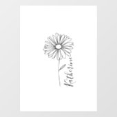 Gepersonaliseerde naam April daisy Geboorte Bloem Raamsticker (Vel)