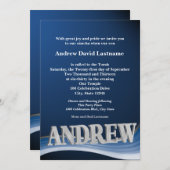 Gepersonaliseerde naam Bar Mitswa Kaart (Voorkant / Achterkant)