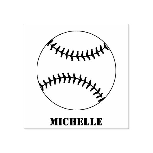 Gepersonaliseerde naam Baseball Rubberstempel (Afrduk)