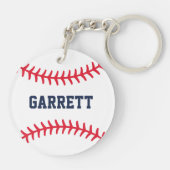 Gepersonaliseerde naam Baseball Stitching Sleutelhanger (Achterkant)