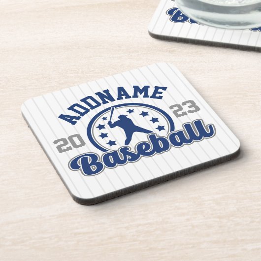 Gepersonaliseerde NAAM Baseball Team Speler Game Bier Onderzetter (Linkerzijde)