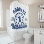 Gepersonaliseerde NAAM Baseball Team Speler Game Douchegordijn (In situ)