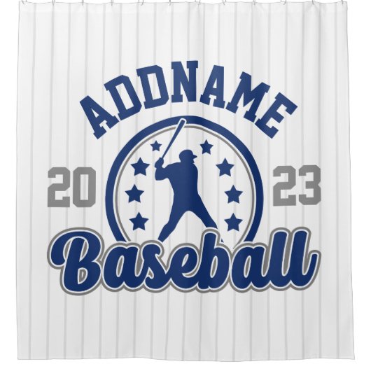 Gepersonaliseerde NAAM Baseball Team Speler Game Douchegordijn (Voorkant)