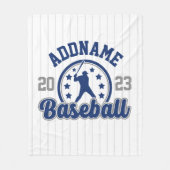Gepersonaliseerde NAAM Baseball Team Speler Game Fleece Deken (Voorkant)