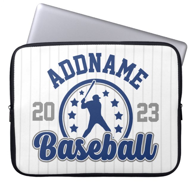 Gepersonaliseerde NAAM Baseball Team Speler Game Laptop Sleeve (Voorkant)