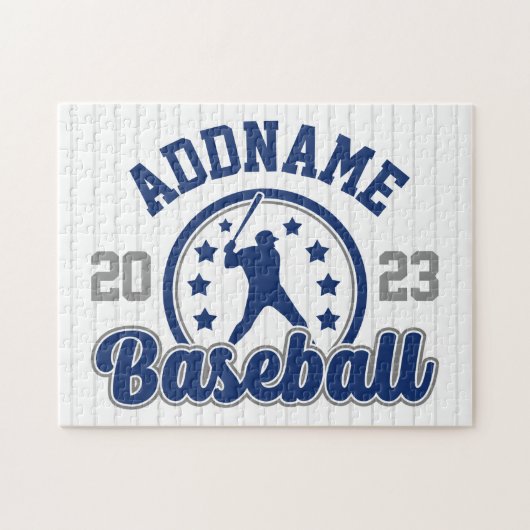 Gepersonaliseerde NAAM Baseball Team Speler Game Legpuzzel (Horizontaal)