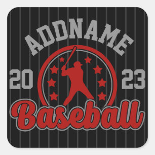Gepersonaliseerde NAAM Baseball Team Speler Game Vierkante Sticker