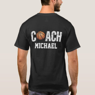 Gepersonaliseerde Naam Basketbal coach custom t-sh T-shirt