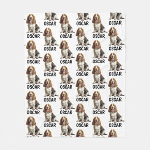 Gepersonaliseerde naam Basset Hound Fleece Deken