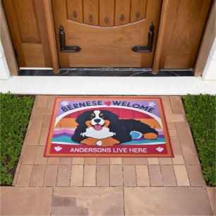 Gepersonaliseerde naam Berner Mountain Dog Welkom Deurmat