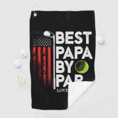 Gepersonaliseerde naam Best Papa by Par Golfhanddoek (Insitu)