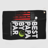 Gepersonaliseerde naam Best Papa by Par Golfhanddoek (Horizontaal)