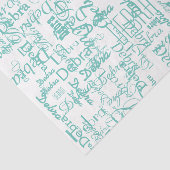 Gepersonaliseerde naam Blauw Weefsel Papier (Detail)