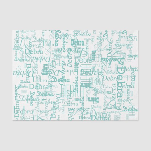 Gepersonaliseerde naam Blauw Weefsel Papier (Voorkant)