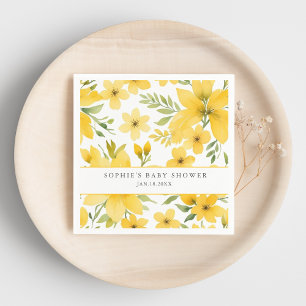 Gepersonaliseerde Naam Bloemen Baby shower Servet