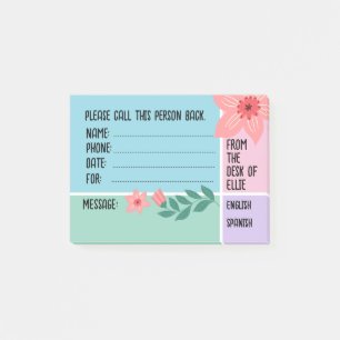 Gepersonaliseerde Naam Bloemen Bloemen Telefoon Ka Post-it® Notes