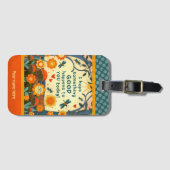 Gepersonaliseerde Naam Bloemen Hart Quote Aangepas Bagagelabel (Voorkant (horizontaal))